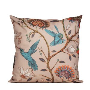 Anna's Collection buitenkussen met bloemdesign in bruin en blauw, 60 x 60 cm, ideaal voor sfeervolle woondecoratie en als woonhuisaccessoires in uw tuin of op het terras, perfect voor gebruik als sierkussen op buitenmeubelen.