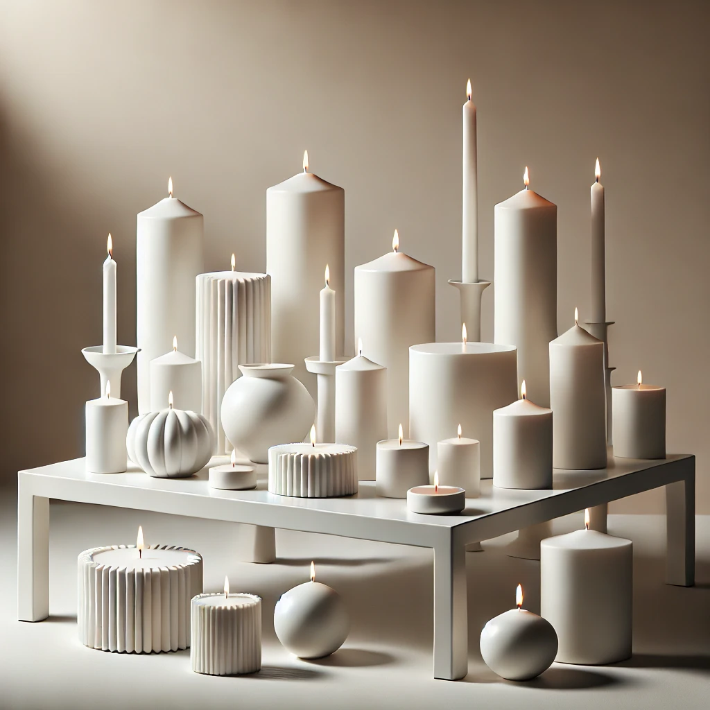 Witte kaarsen, Woonhuisaccessoires