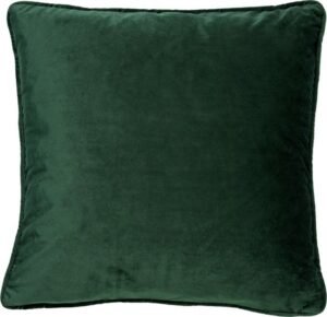 Dutch Decor Finn sierkussen in donkergroen velvet, 60 x 60 cm, Mountain View, inclusief binnenkussen, ideaal voor sfeervolle woondecoratie, woonhuisaccessoires, en als sierkussen op de bank.