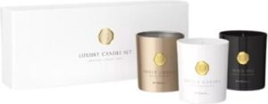 Rituals Candle Set - M Private Collection, luxe geurkaarsen set, ideaal voor een ontspannen sfeer in de woonkamer, slaapkamer of badkamer. Perfect als woonaccessoire, decoratie en als luxe cadeau. Hoogwaardige kaarsen met lange brandtijd, geschikt voor aromatherapie en stijlvolle woondecoratie.