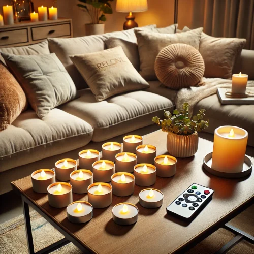 Gezellige woonkamer met LED waxinelichtjes en afstandsbediening, een ideale aanvulling op je woonhuis accessoires en sfeervolle decoratie. Gezellige woonkamer met LED waxinelichtjes en afstandsbediening, een ideale aanvulling op je woonhuis accessoires en sfeervolle decoratie.