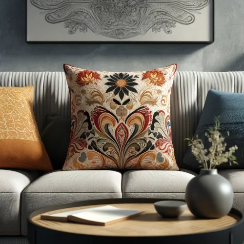 Complete bank in een warme, uitnodigende setting, versierd met Marokkaanse kussens met ingewikkelde patronen en levendige kleuren, omringd door gezellige decor elementen die de exotische sfeer benadrukken, ideaal voor woonhuisaccessoires en woondecoratie. Complete bank in een warme, uitnodigende setting, versierd met Marokkaanse kussens met ingewikkelde patronen en levendige kleuren, omringd door gezellige decor elementen die de exotische sfeer benadrukken, ideaal voor woonhuisaccessoires en woondecoratie.